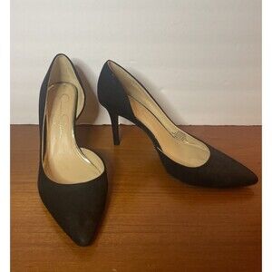 Jessica Simpson Livvy Pointed Pump Heels Size 8 1/2 Faux Suede Vegan Black